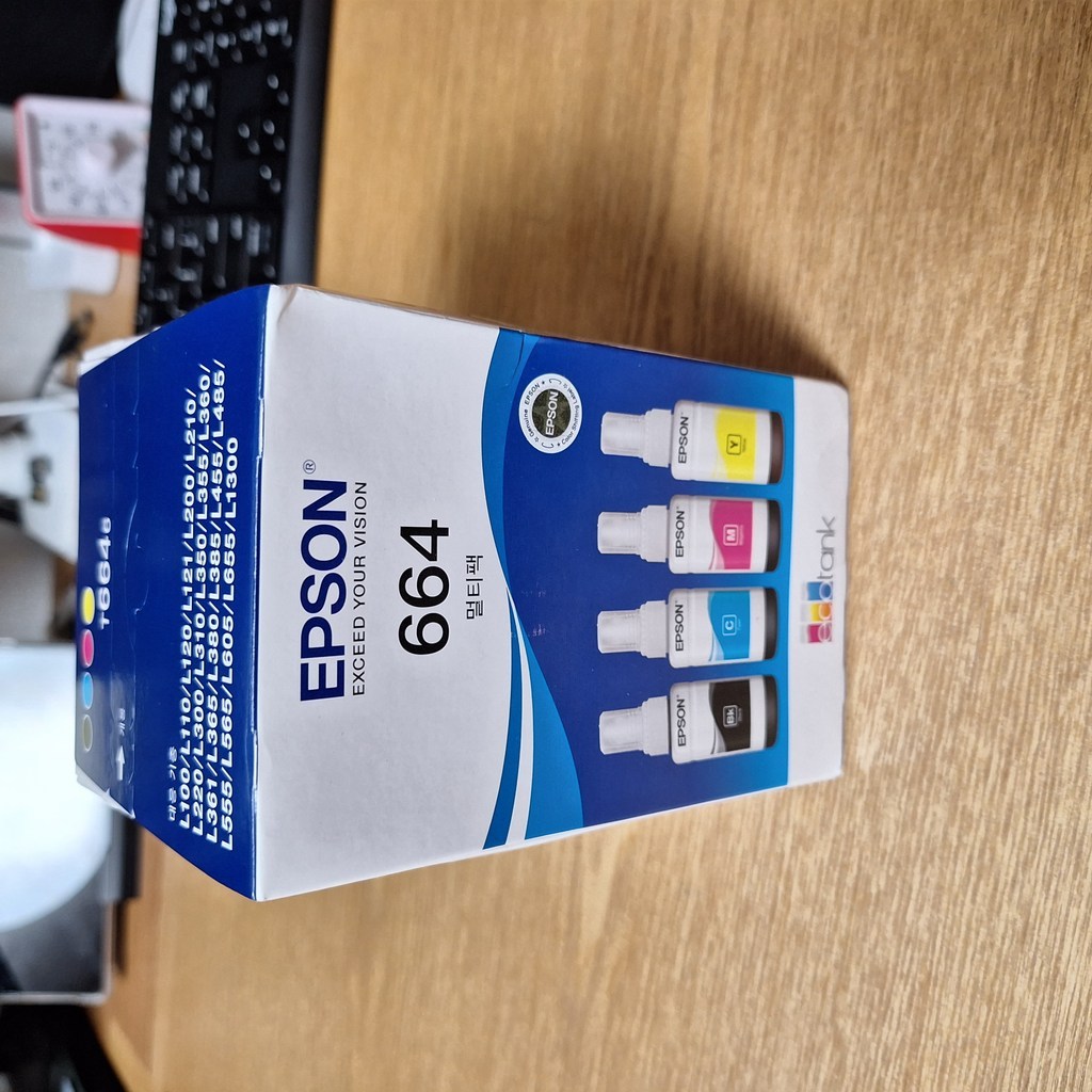 엡손 정품잉크 T664670, 검정, 청록, 노랑, 진홍, 1세트
