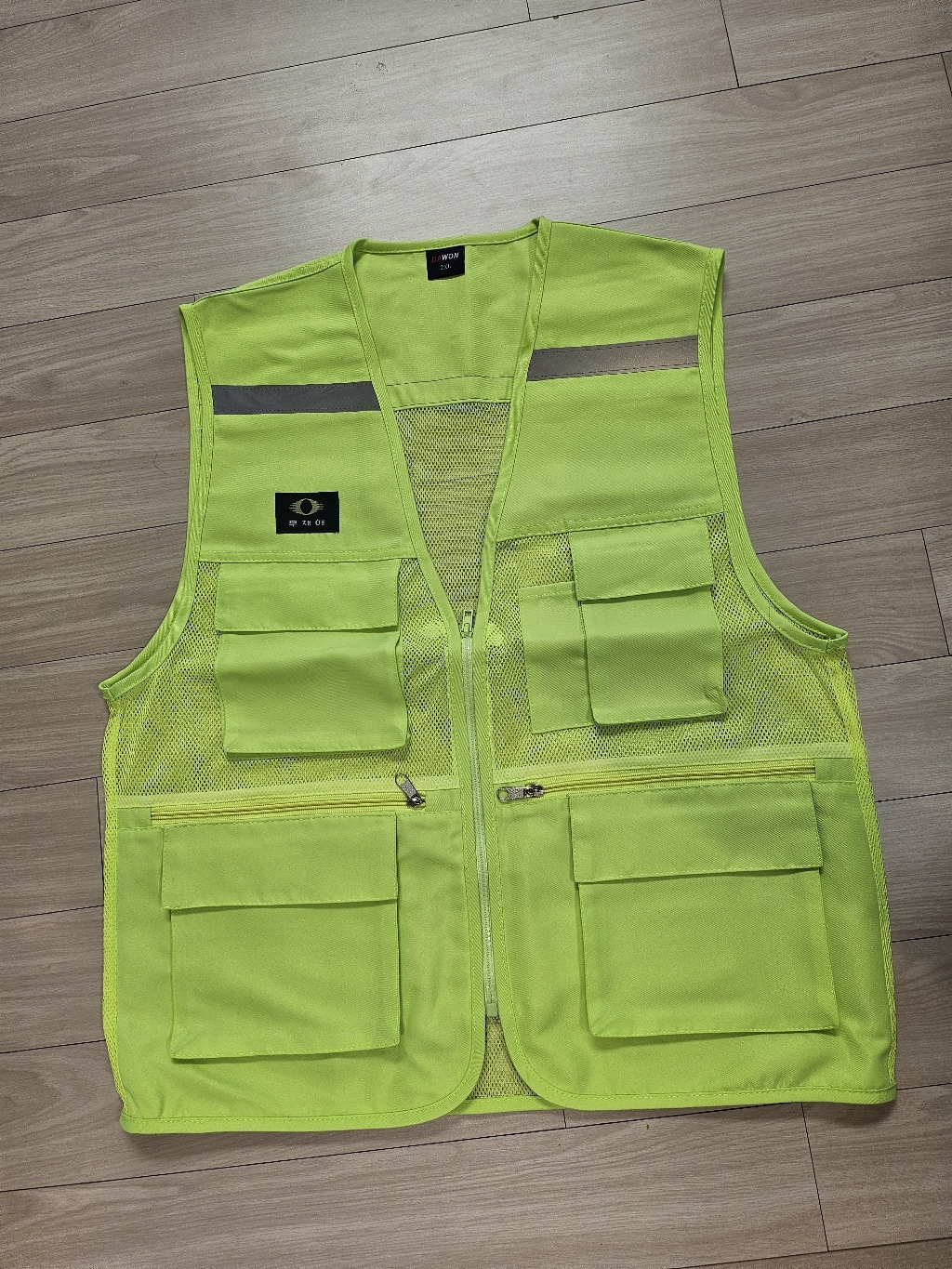 04vest 형광연두 망사조끼, 1개, 2XL(105)