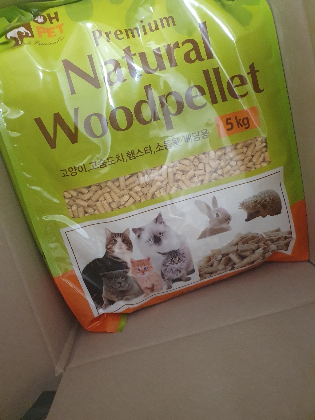 오펫 프리미엄 우드펠렛 고양이 모래, 5kg, 2개, 소나무향
