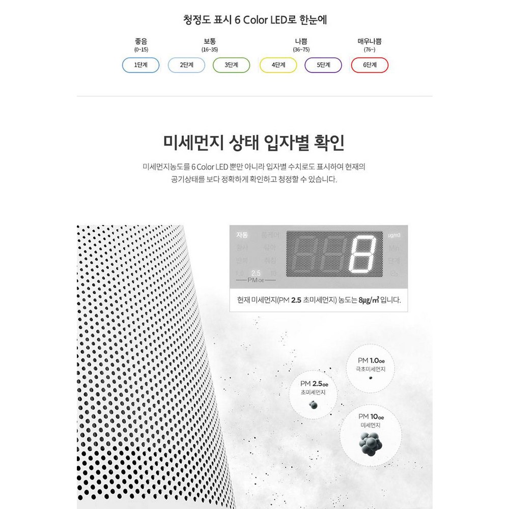 건강한 실내 공기 환경을 위한 혁신적인 쿠쿠 W8300 공기청정기