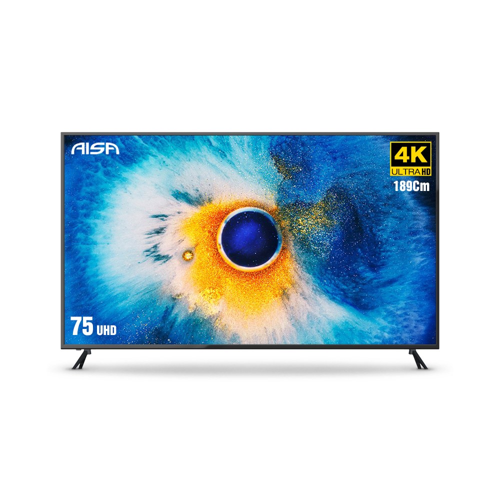 아이사 4K UHD LED TV, HK750UHD-DA, 방문설치, 스탠드형, 189cm(75인치)