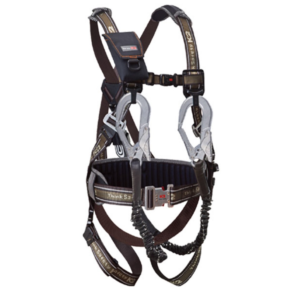 케이투세이프티 산업용 Y전체식 안전벨트그네 KB-9201(Y) 브라운, M, 1개