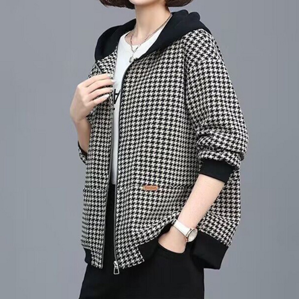 세련된 하운드 체크 자켓으로 완성하는 봄/가을 스타일!