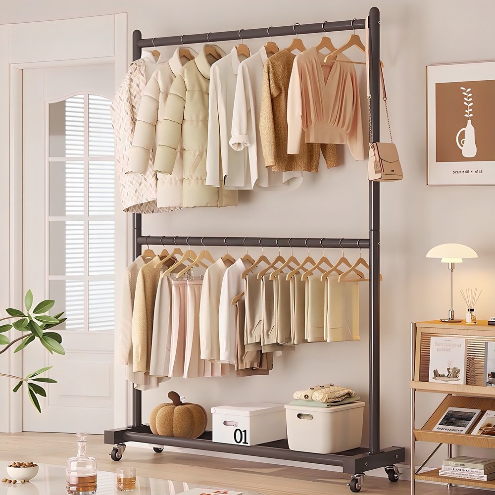 워나던 철제 스탠드 이동식 2단 행거, 실용성과 미를 동시에 갖춘 아이템 행거