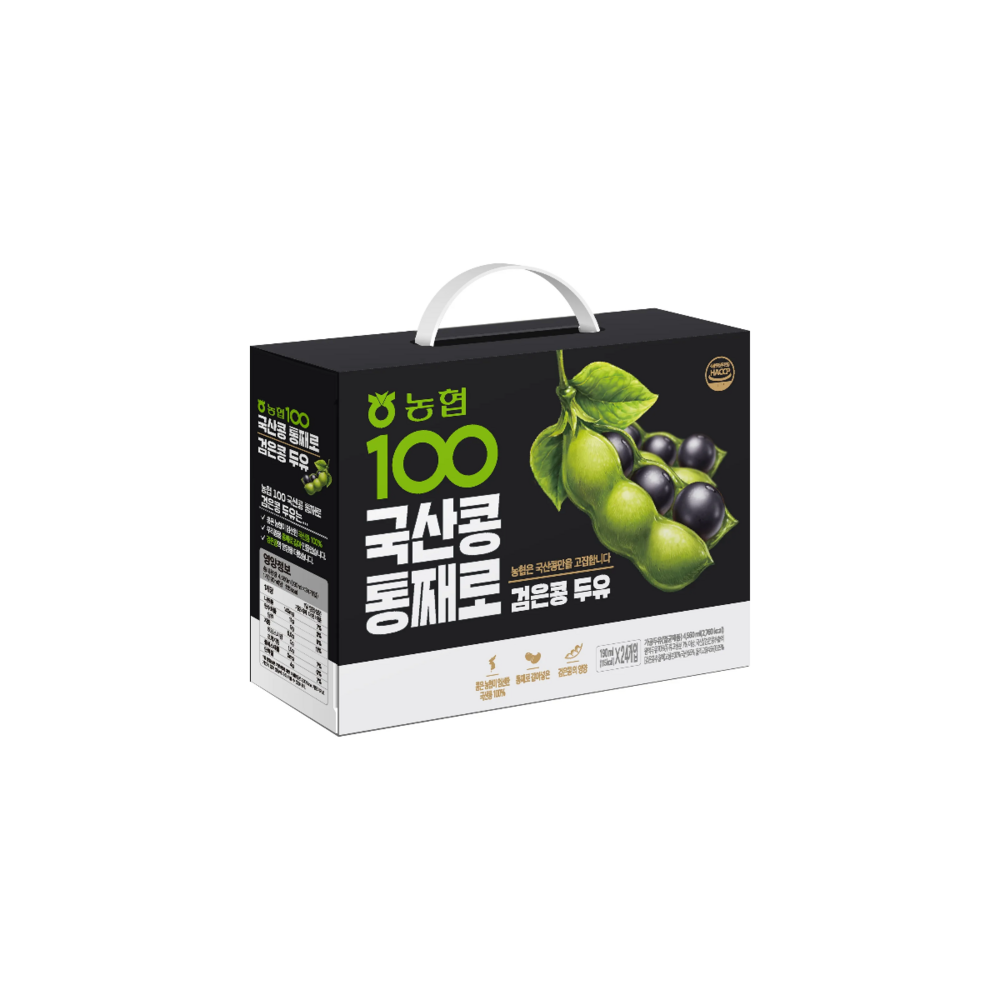 농협100 국산콩 통째로 검은콩 두유, 190ml, 72개