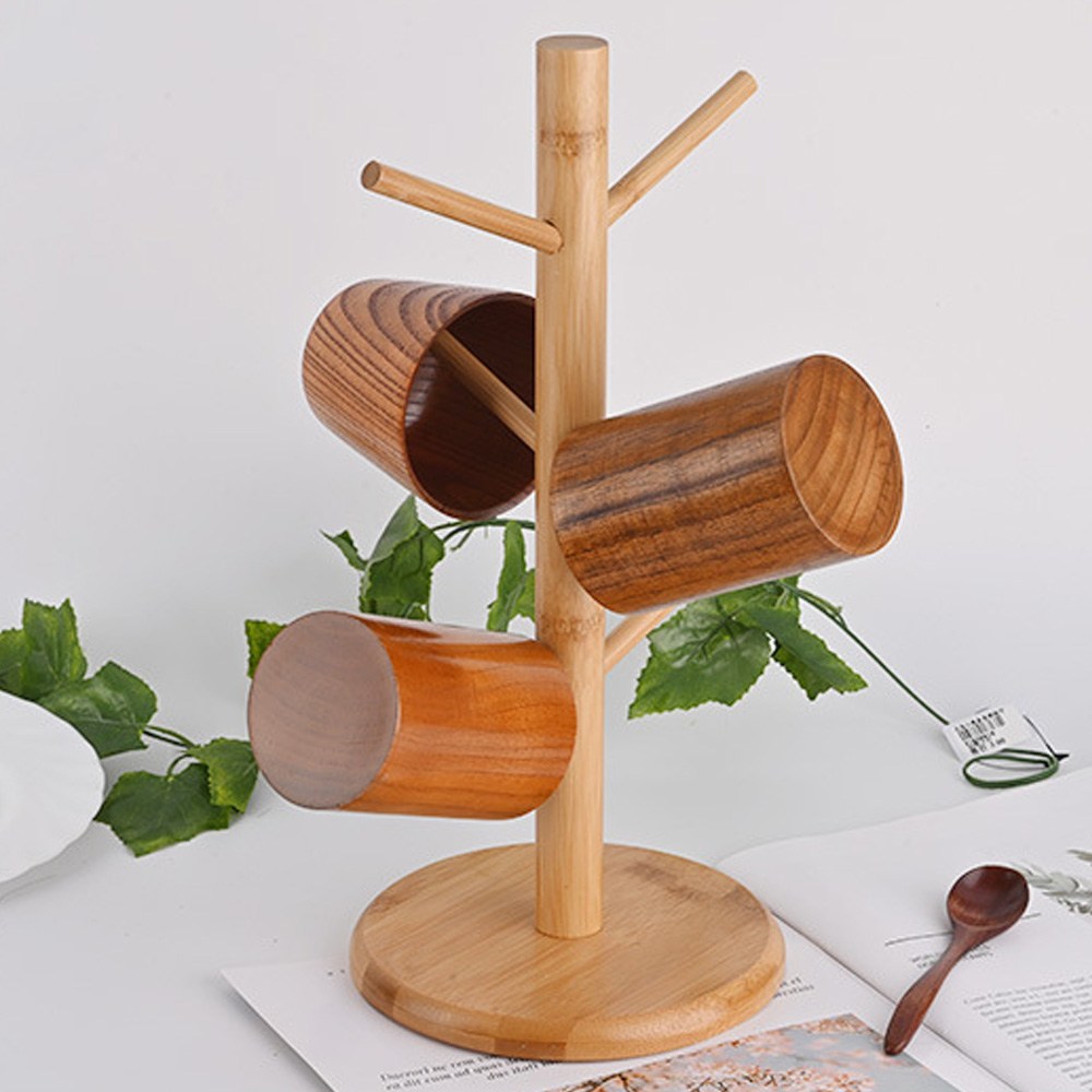 숲의 향기를 담은 주방, 대나무 머그컵걸이로 완성하세요!