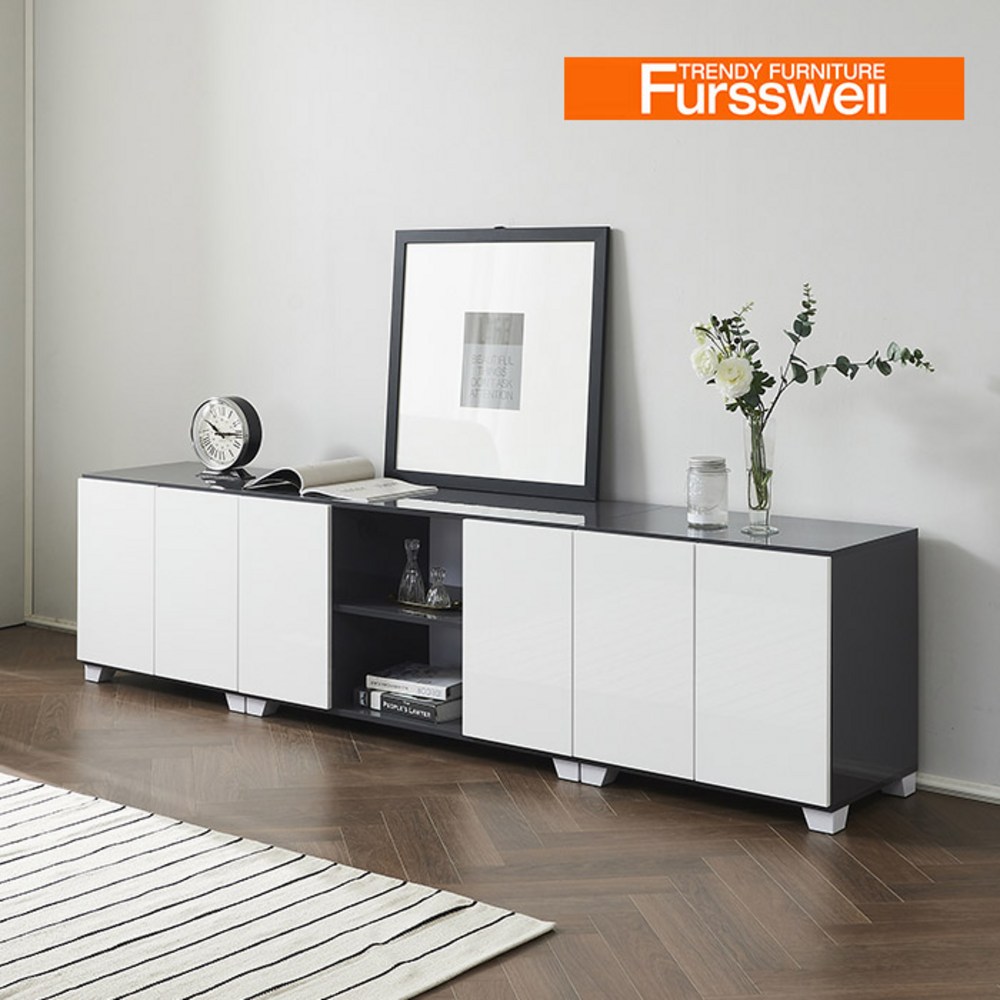 세련된 디자인과 실용성을 갖춘 퍼스웰 셔닐 하이그로시 거실장으로 거실 분위기를 바꿔보세요!