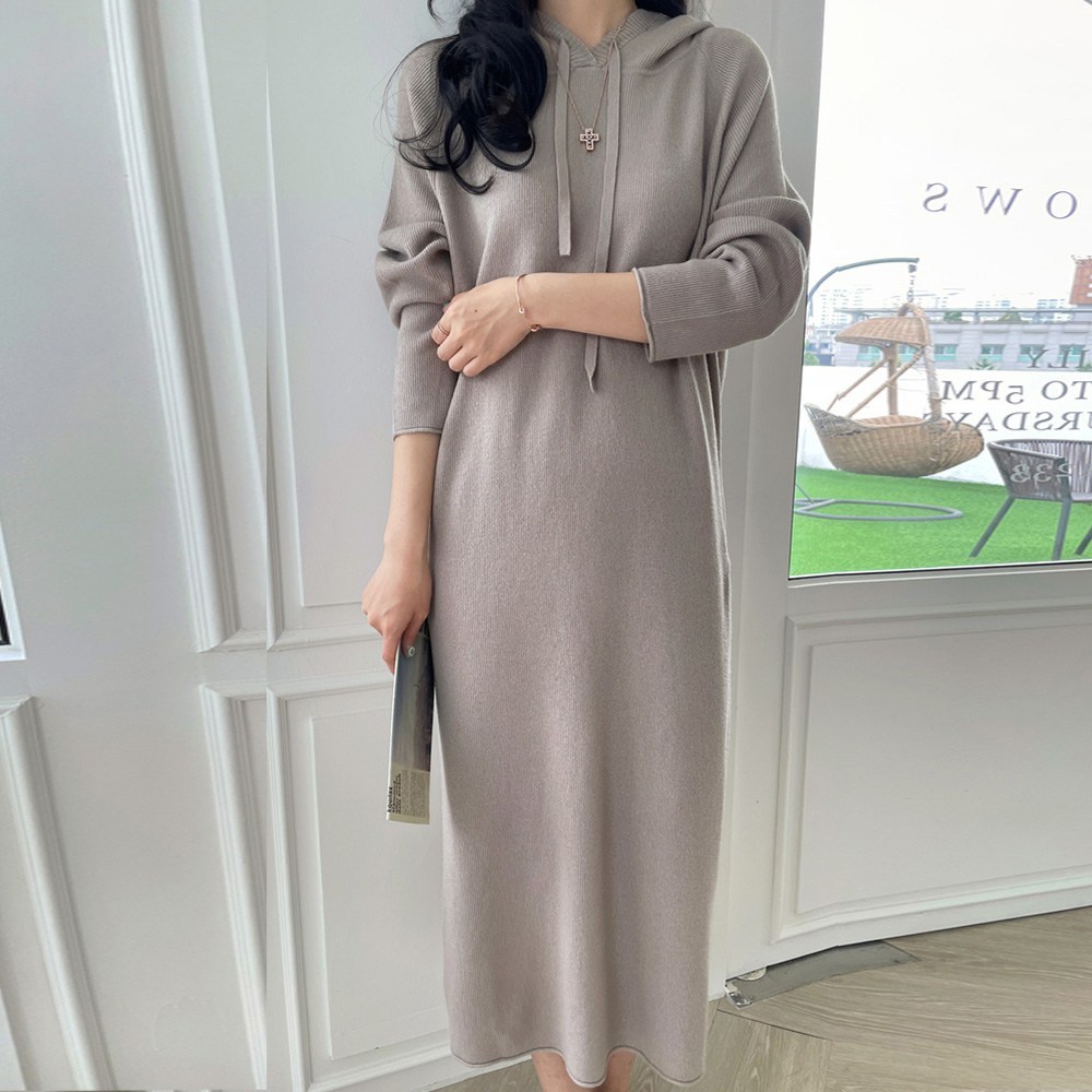 70% 할인! [루시다] 오델르 니트 후드 원피스로 따뜻하고 스타일리시한 겨울을!