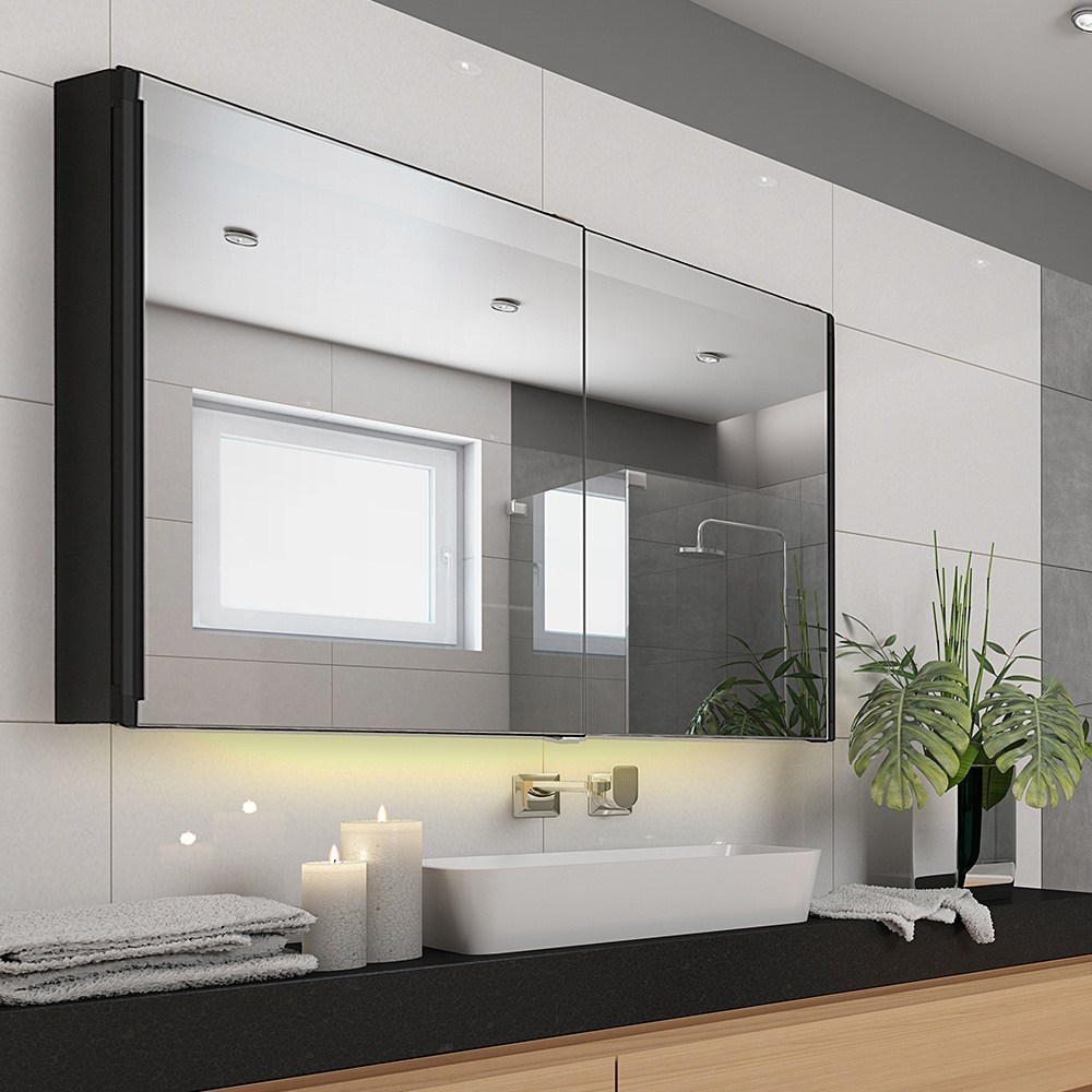 욕실 공간 효율성 극대화: 욕실 댐퍼 슬라이드장 거울 수납장