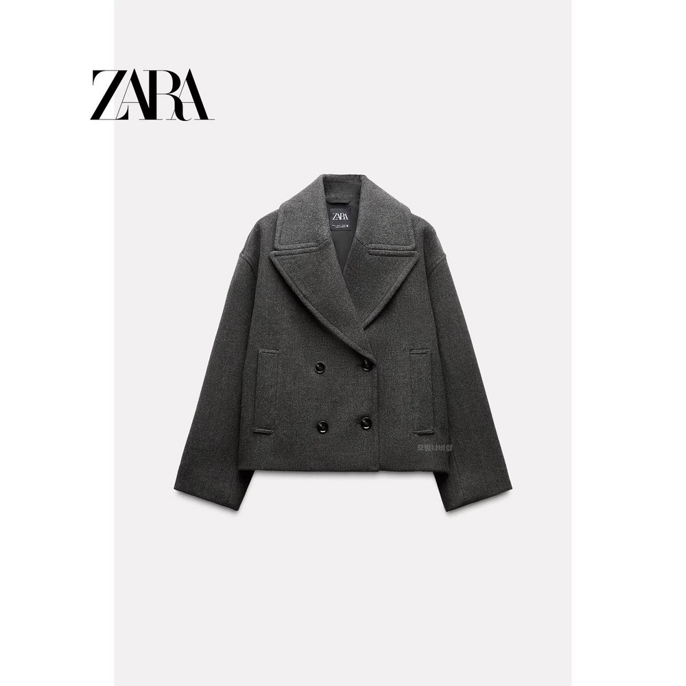 자라 울 블렌드 크롭 코트 zara 2컬러