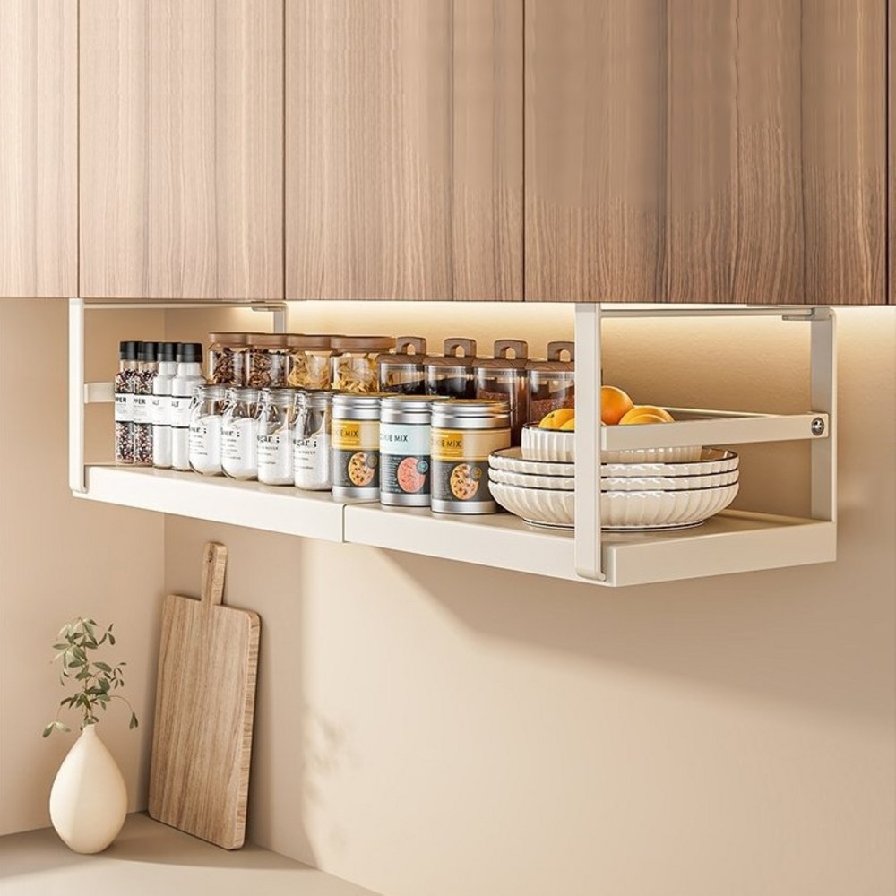 길이조절 무타공 언더선반으로 좁은 주방 공간에 마법을 불어넣으세요!