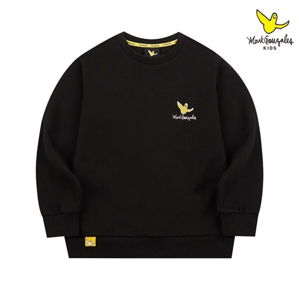 사랑스러운 디자인과 편안함으로 우리 아이 스타일을 완성하는 마크곤잘레스 키즈 엔젤 와펜 맨투맨 블랙