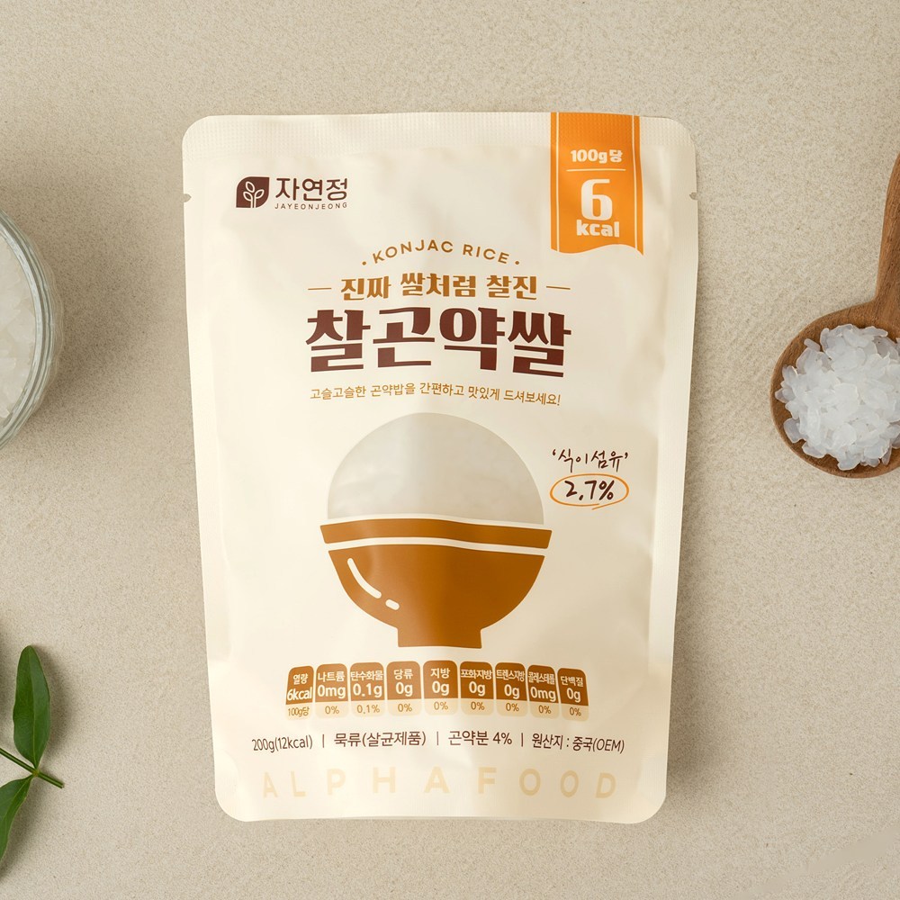 자연정 다이어트 저칼로리 찰곤약쌀 200g 15개, 200g, 15개