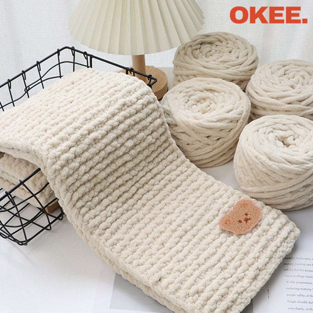오키 목도리 뜨개질 세트 DIY 털 목도리 만들기 키트, 검은색, 1세트