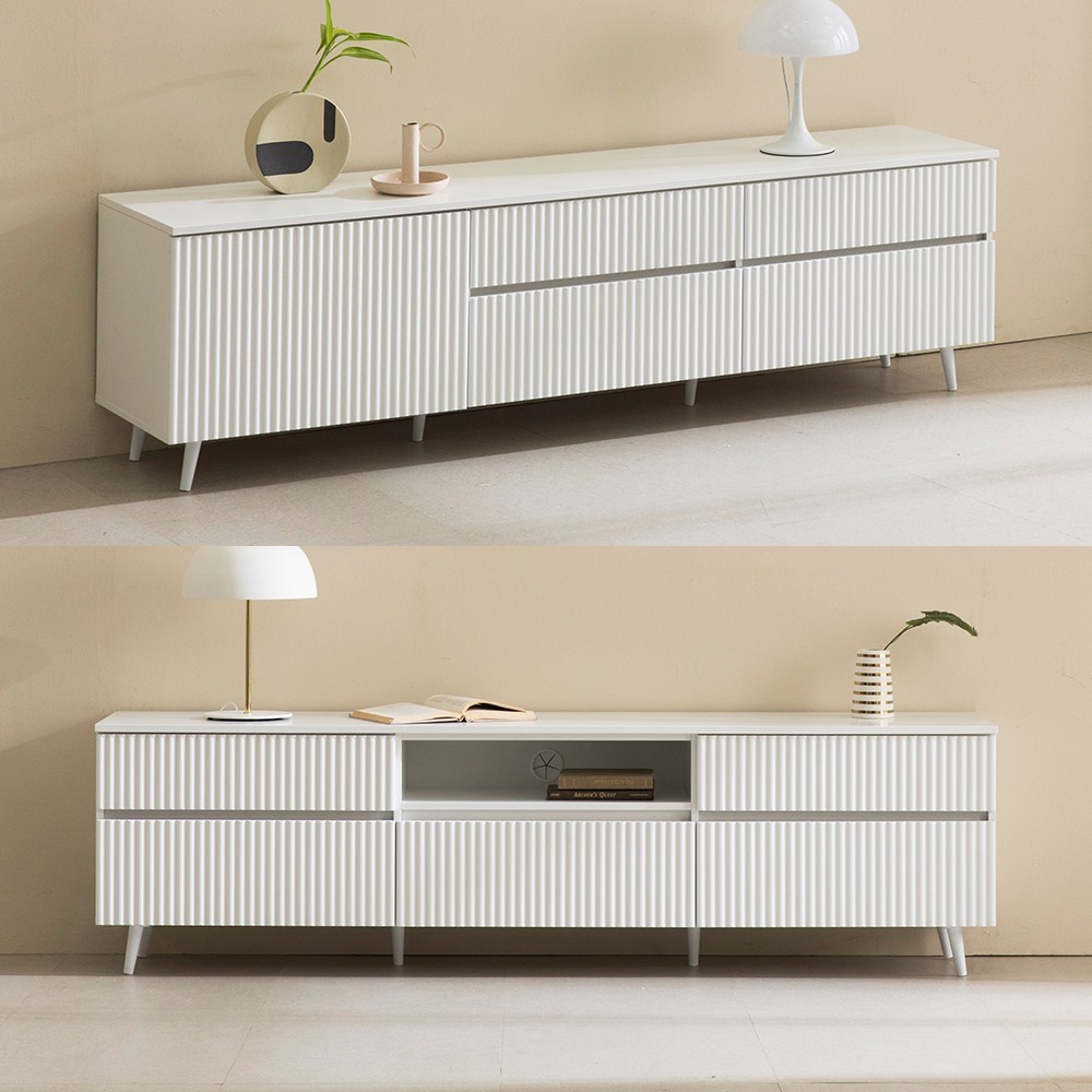 심플함의 정수, 갤러리 1800 올화이트 거실장으로 당신의 공간을 새롭게!