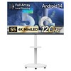 더함 CHiQ 4K QLED MiniLED UHD DLG 120Hz 로컬디밍 돌비 AI 구글 5.0 스마트TV + 이동식 TV스탠드 삼탠바이미 화이트 세트, 140cm(55인치), UA551MINILED Google5.0 120Hz 2025C, 스탠드형, 고객직접설치