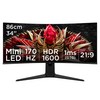 TCL WQHD QD-Mini LED 게임 모니터, 86cm, 34R83Q