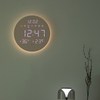오아 데이클락 온습도 LED 벽시계 M01628, 베이지
