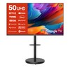 와이드뷰 4K UHD 블랙에디션 구글 스마트TV + 대형 삼탠바이미 블랙 스탠드 세트, 127cm(50인치), 티비(WGE50UT1), 스탠드(EKWBYME50B), 이동형 스탠드, 고객직접설치