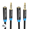 벤션 무산소 3.5mm 스테레오 AUX 연장케이블 1.5m x 2p, 혼합색상, 4개