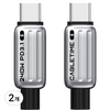케이블타임 C타입-C타입 PD3.1 고속충전 케이블 240W, 2m, 화이트, 2개