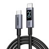 UGREEN 유그린 PD 240W C타입-C타입 LED 디스플레이 고속 충전 데이터 케이블 PD3.1 패브릭 초고속 충전 데이터 케이블 맥북 아이폰 삼성 샤오미 호환 PPS지원, 1개, 블랙, 2m