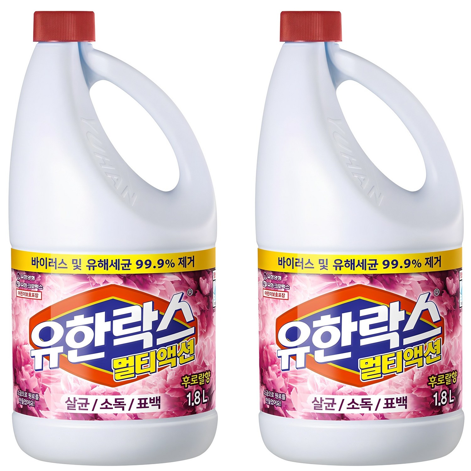 유한락스 후로랄, 1.8L, 2개 - 락스/살균소독제 | 쿠팡