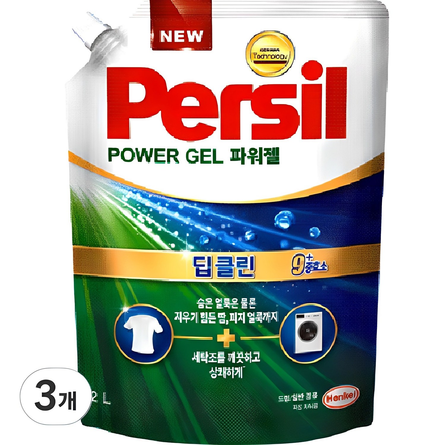 퍼실 딥클린 플러스 파워젤 액상세제 드럼용 리필, 2L, 3개 - 액체세제 | 쿠팡