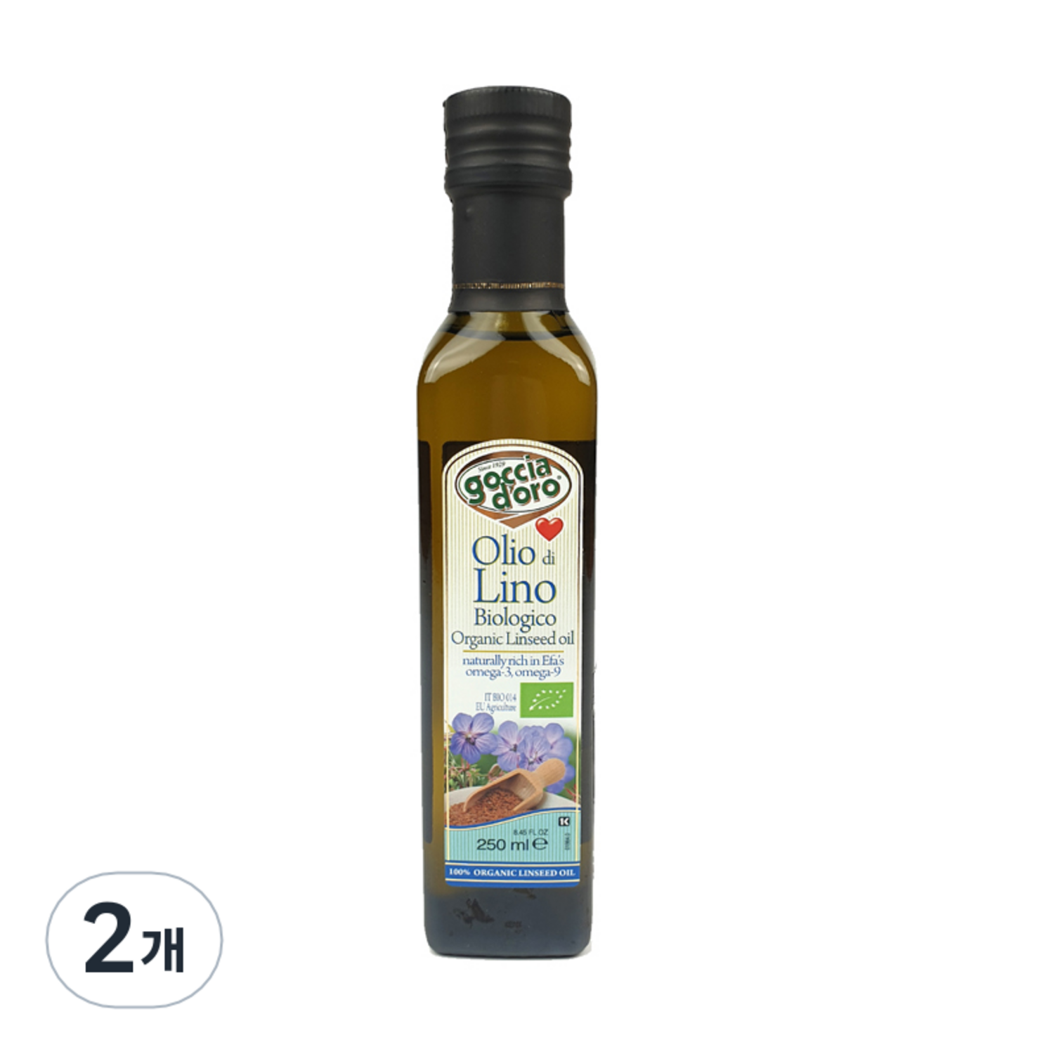 건강에 필수, 오메가-3가 풍부한 고챠도로 유기농 냉압착 아마씨유