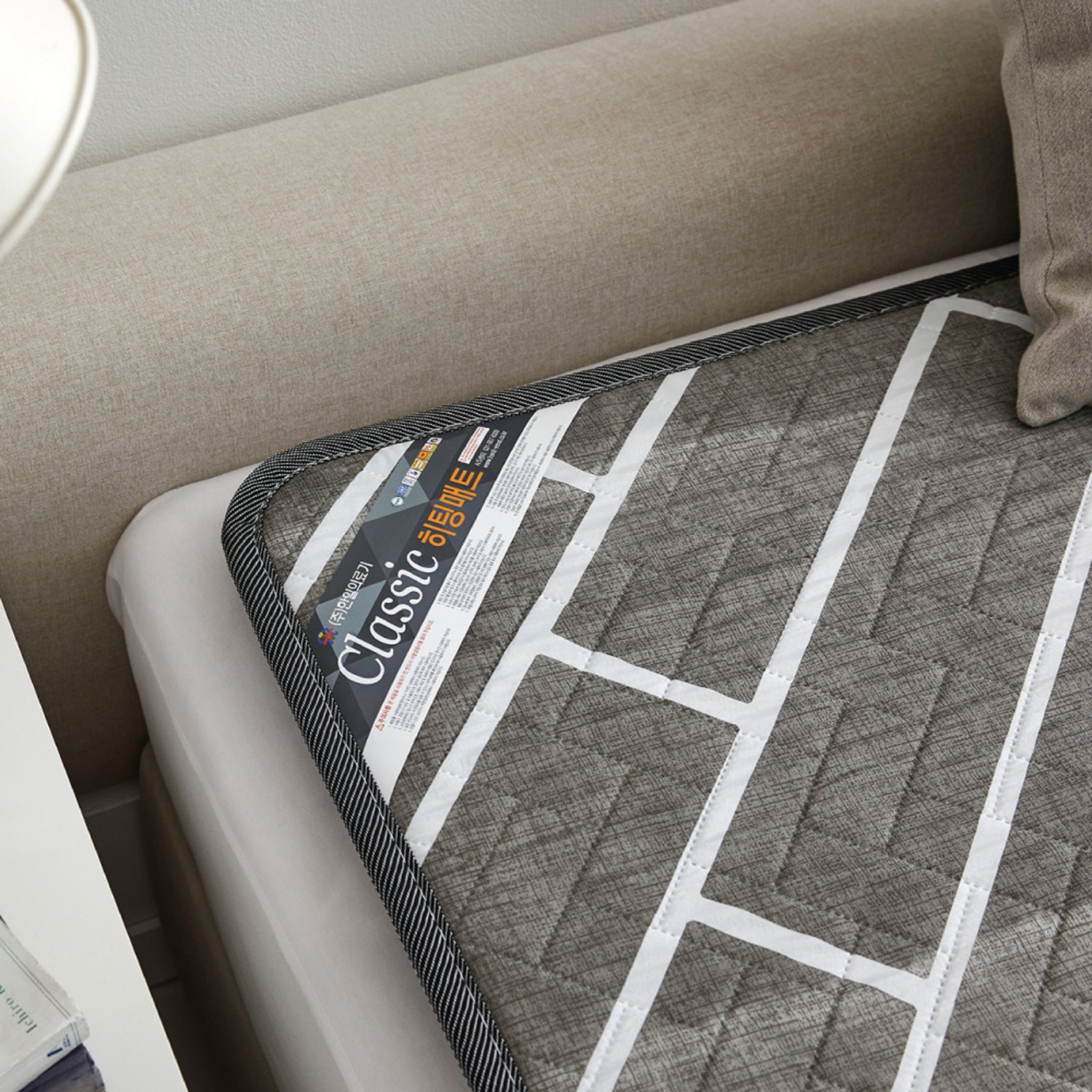 포근한 겨울밤을 위한 선택, HanilMedical 프리미엄 온수매트 헤링본 그레이