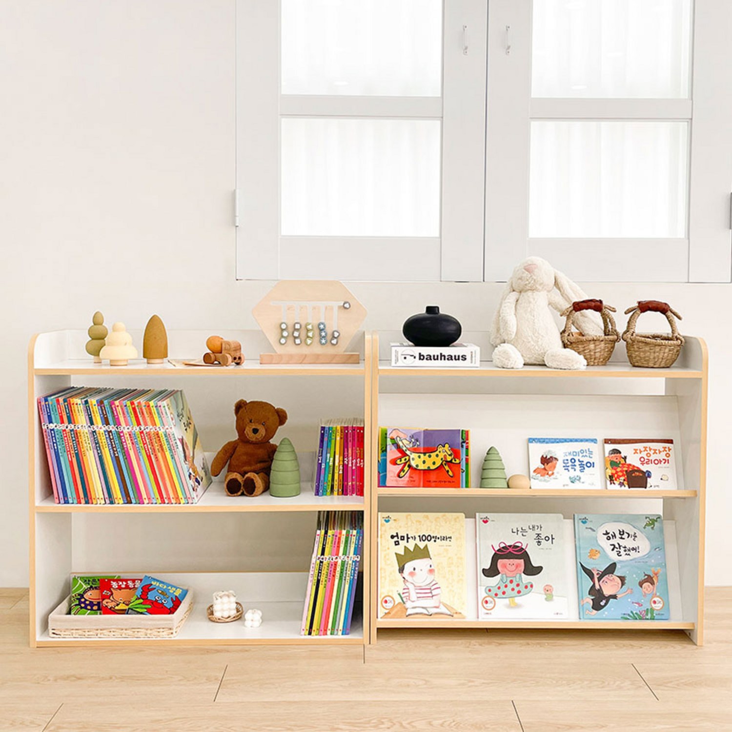 아이의 꿈을 키우는 공간, 심플룸 올인원 아기 전면 책장 심플룸