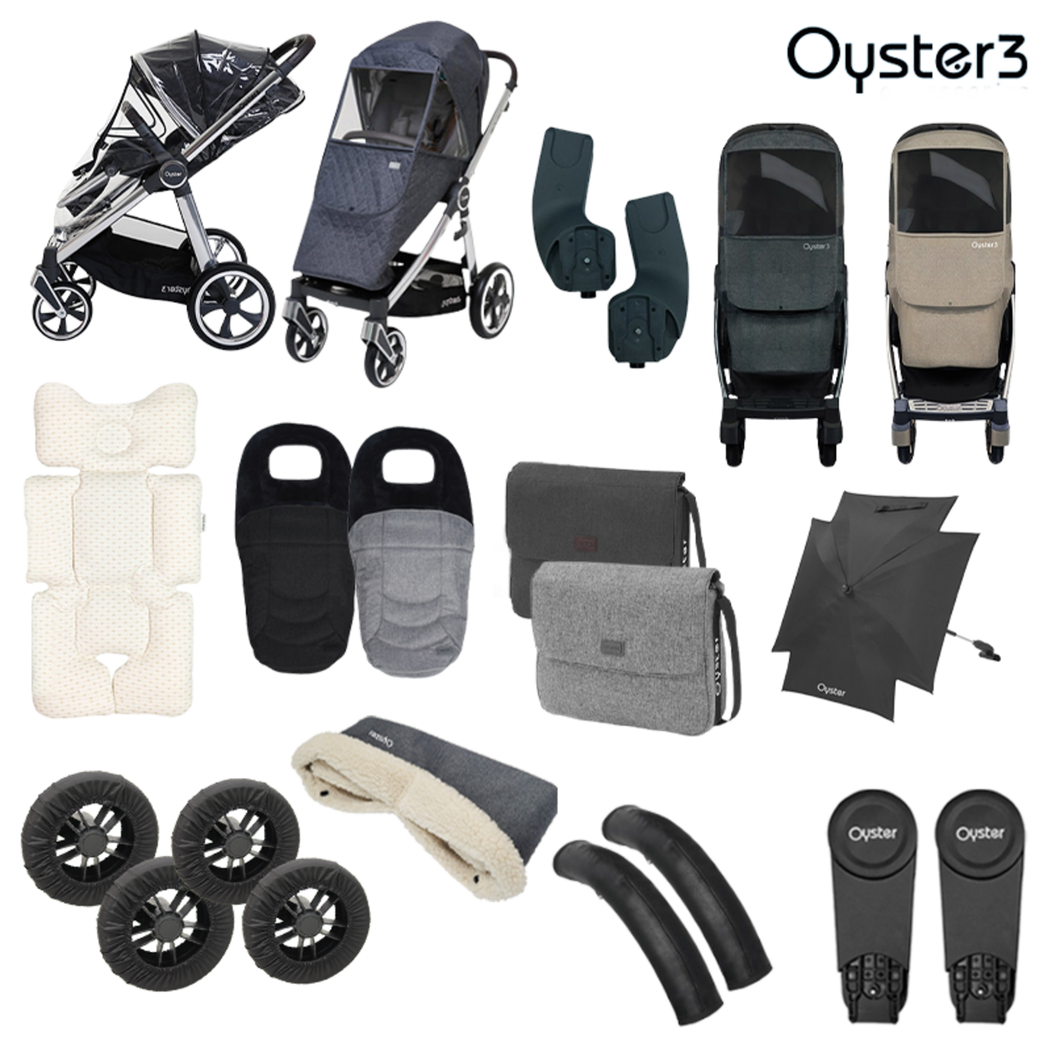 오이스터3 전용 방풍 방한 레인 바퀴 핸들 커버 체인징백 풋머프 어댑터 이너시트, 선택3 오이스터 전용 방풍커버(차콜)