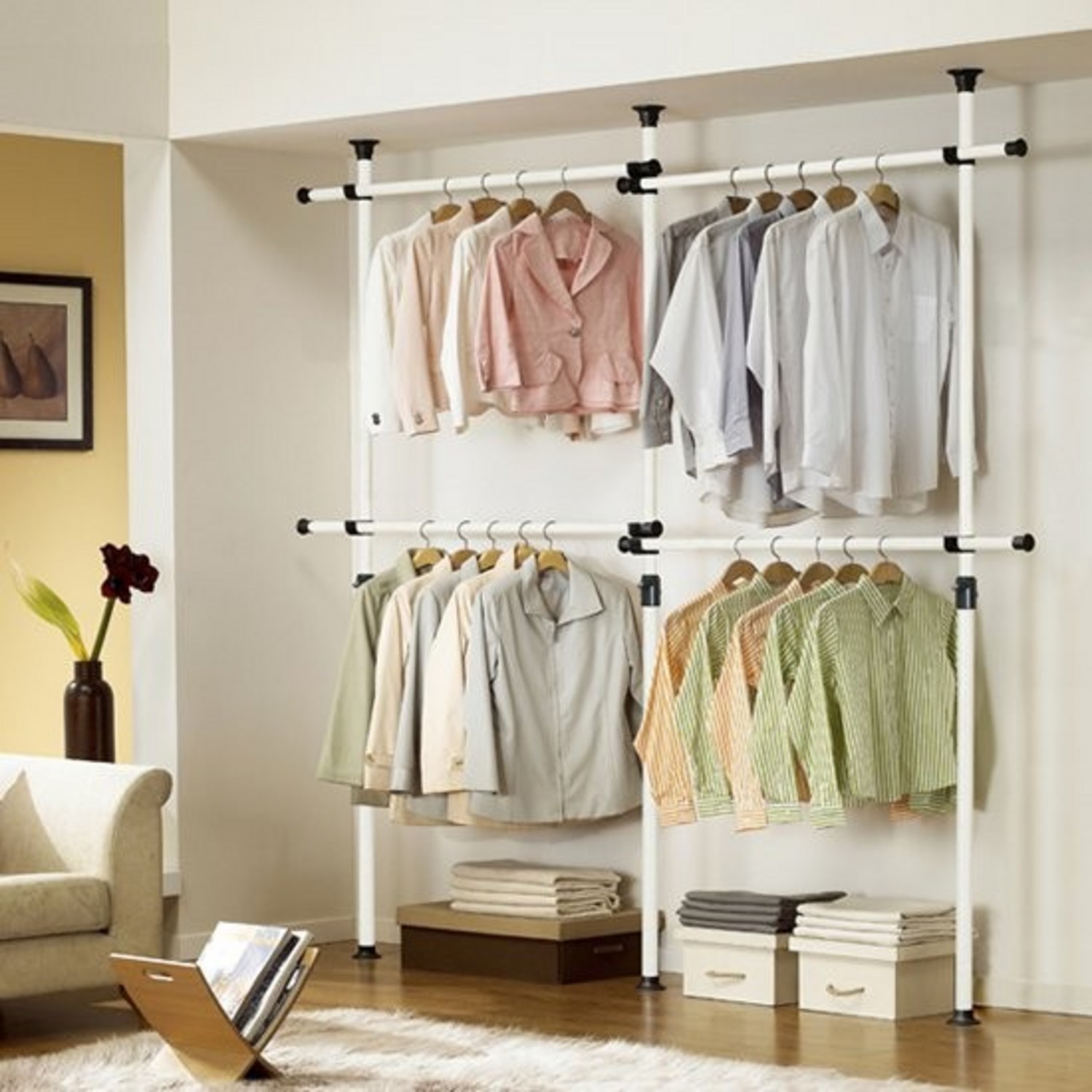 멀티형 옷걸이, 왕자행거 4단고정행거 NHC545-1 왕자행거