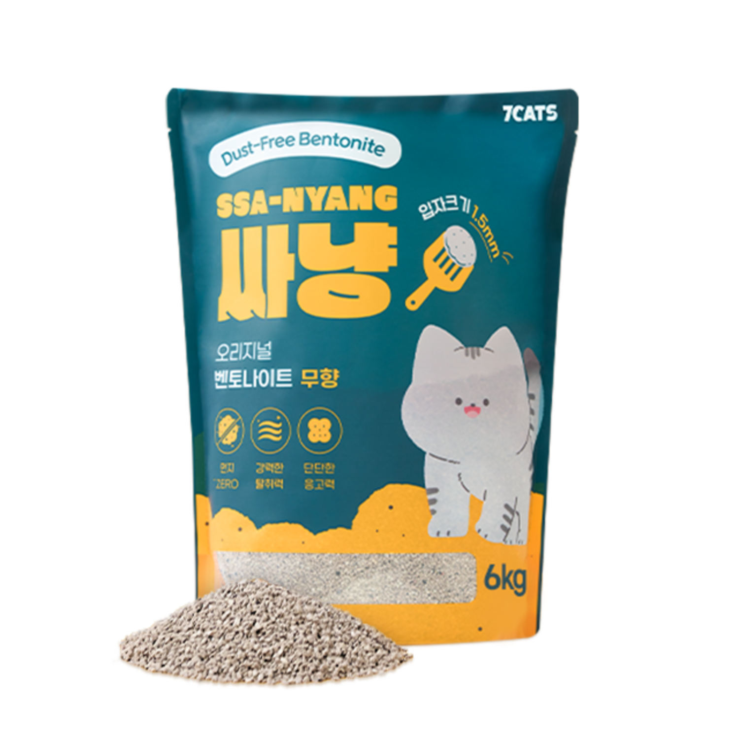 7CATS 싸냥 소디움 프리미엄 벤토나이트 고양이 모래 리뷰 고양이모래대용량