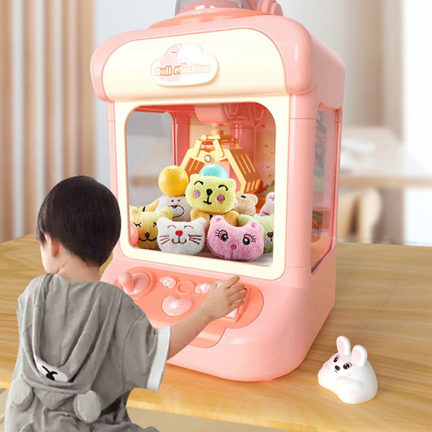 다온 레빗 미니 인형뽑기 기계, 색상:핑크 레빗