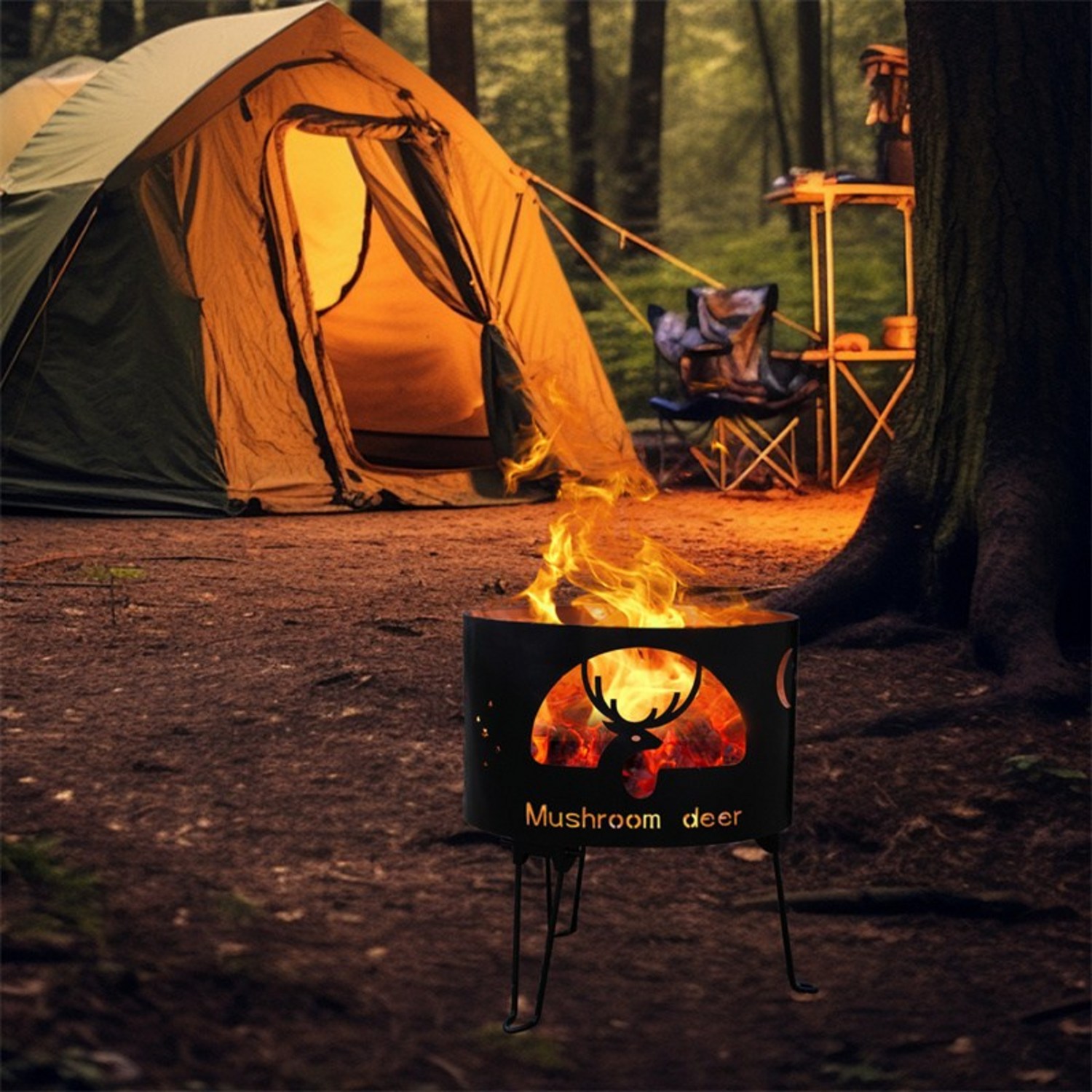 야외 활동의 완벽한 동반자: Mushroom deer 캠핑 화로대