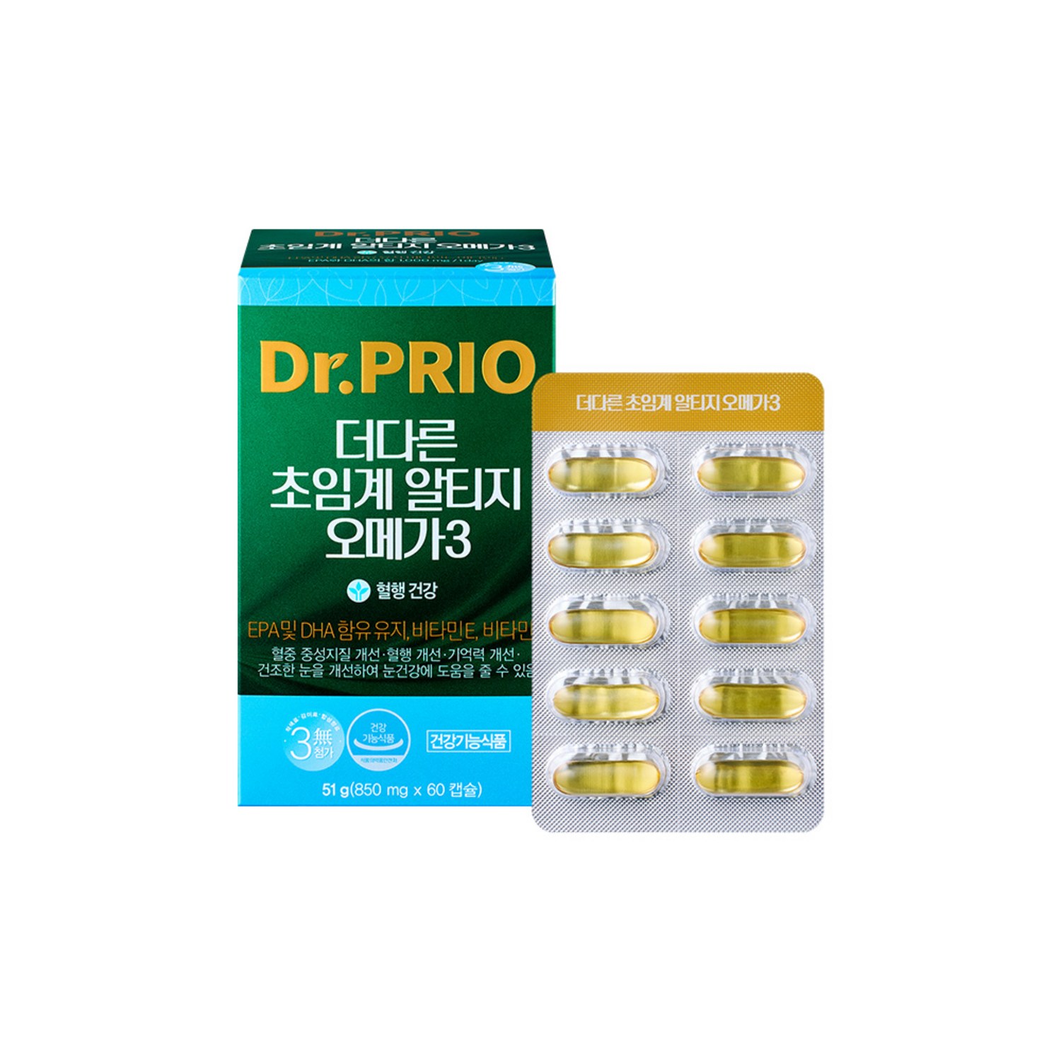 닥터프리오 더다른 초임계알티지 오메가rTG 850mg 60캡슐X2박스, 2개