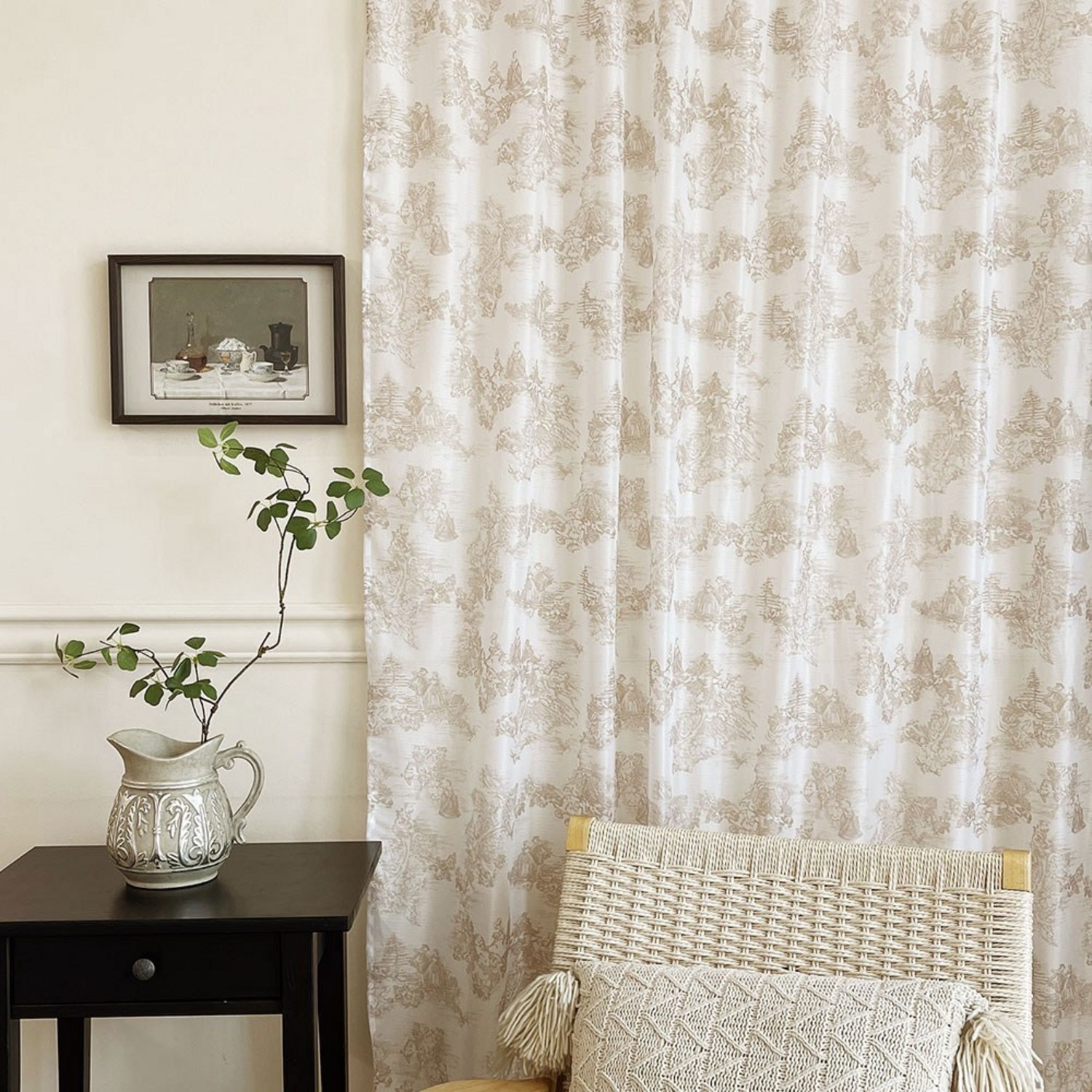 집을 위한 예술적 명작: 사라하우스 뜨왈드주이 엔틱 명화 커튼