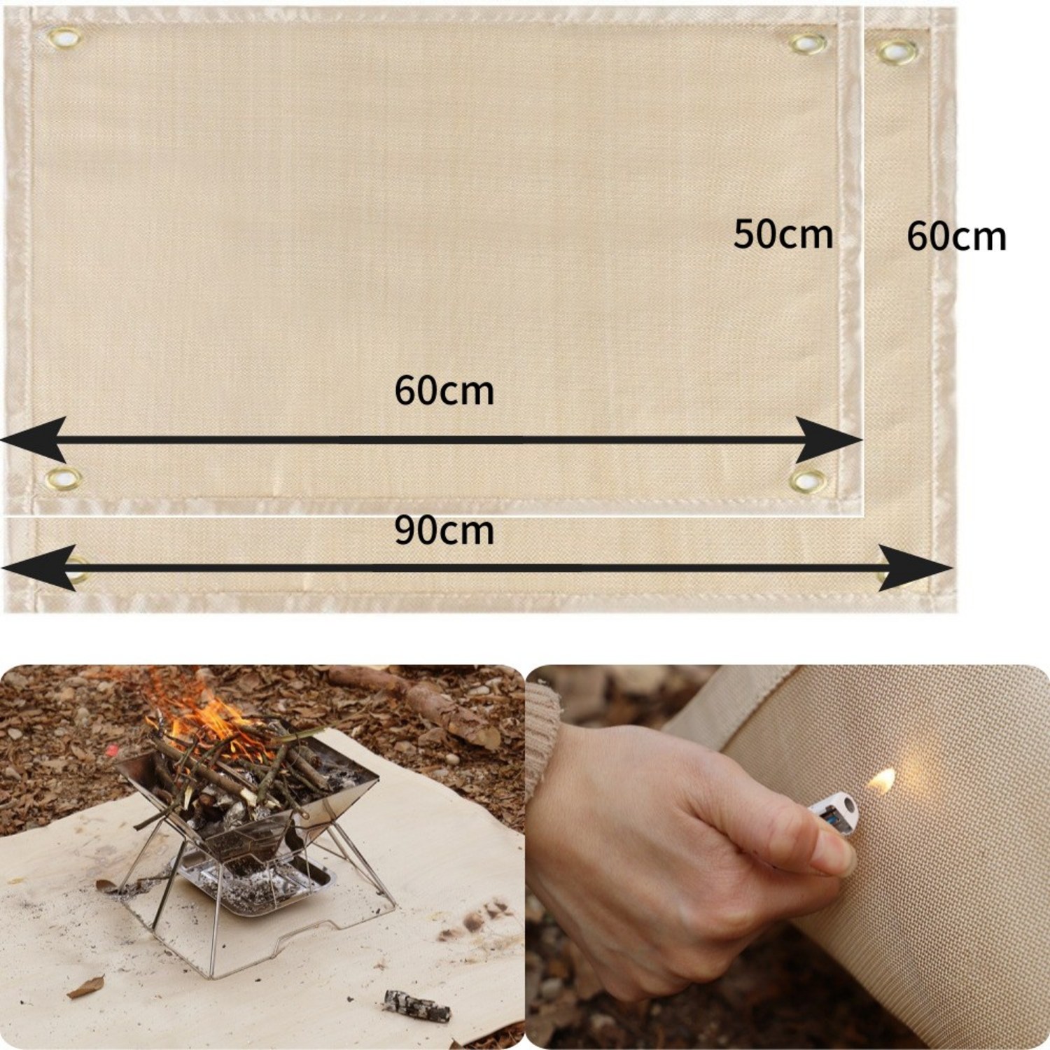 안전과 감성을 더하는 하하남매 캠핑 방염포 화로대 매트