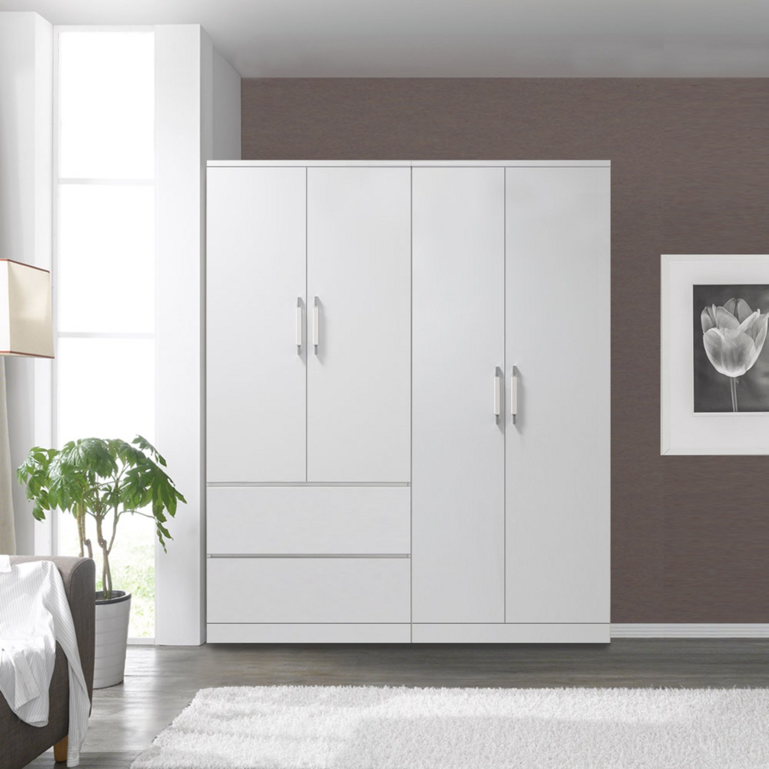 품격 있는 실내 조성: 솜씨방가구 라온1600 옷장세트