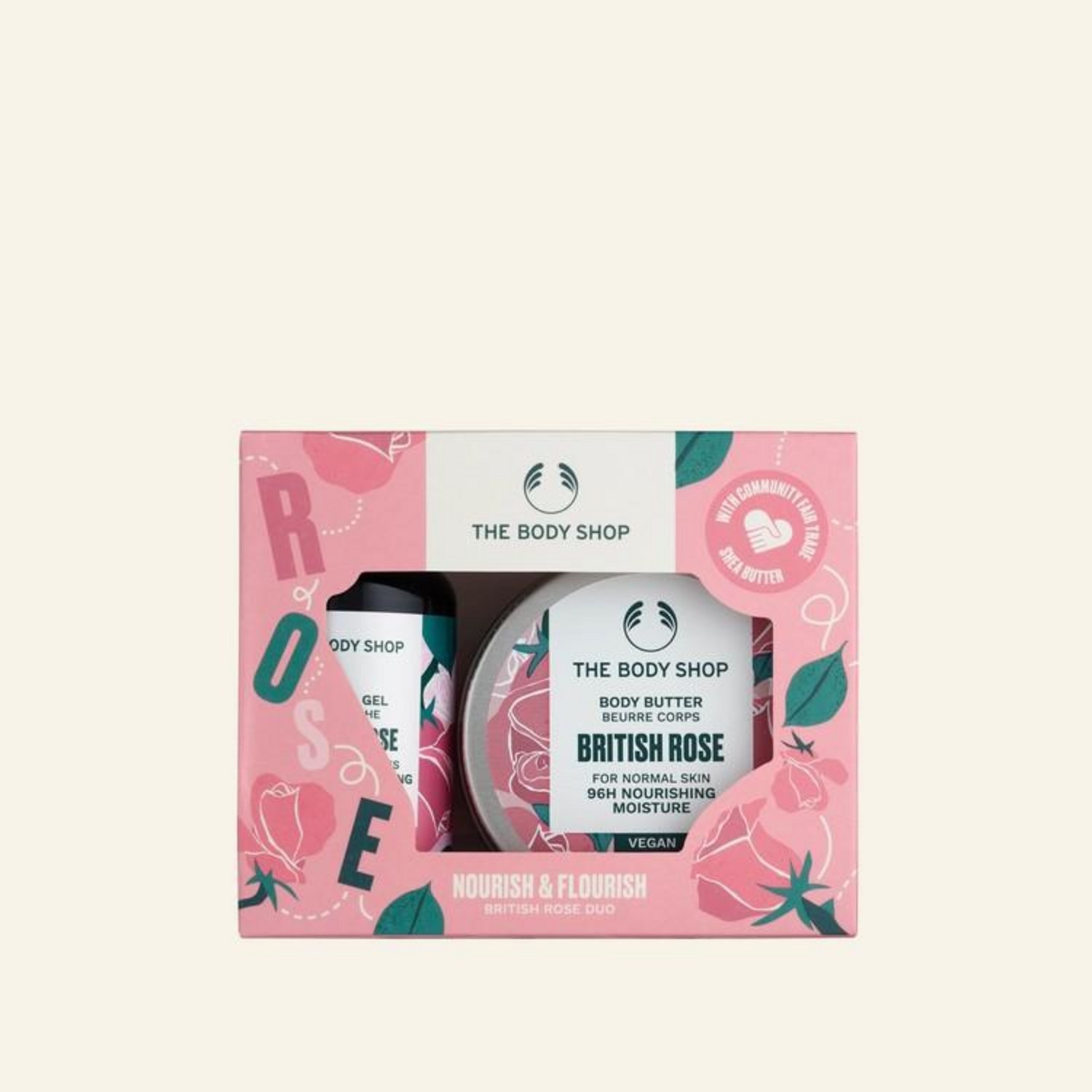영국 더바디샵 The Body Shop British Rose Duo 너리쉬 앤 플러리쉬 브리티쉬 로즈 듀오, 2개 - 바디케어 | 쿠팡
