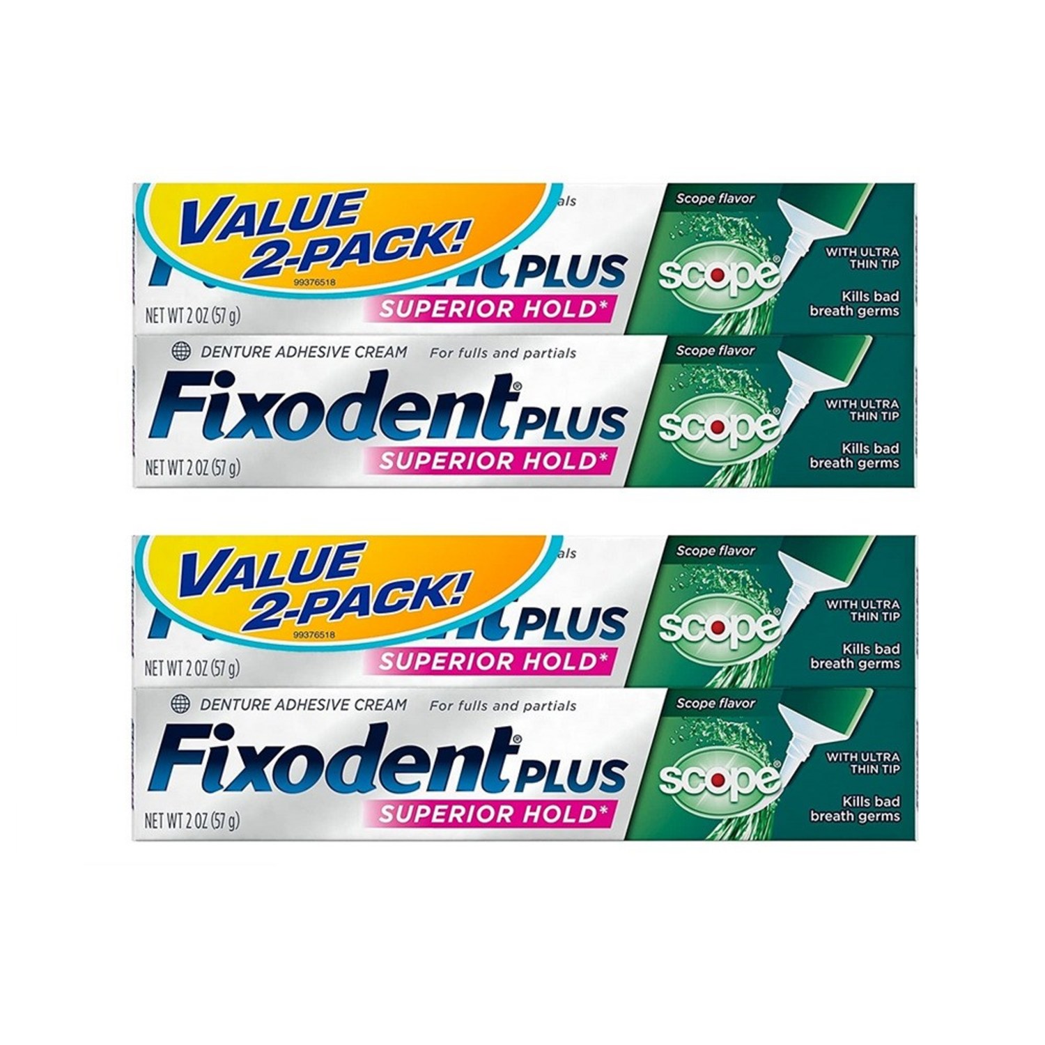 픽소덴트 플러스 스코프 57g 2개입 2팩 Fixodent Plus Scope Precision Hold & Seal Denture Adhesive 2.0 oz TWIN - 틀니세정제 | 쿠팡
