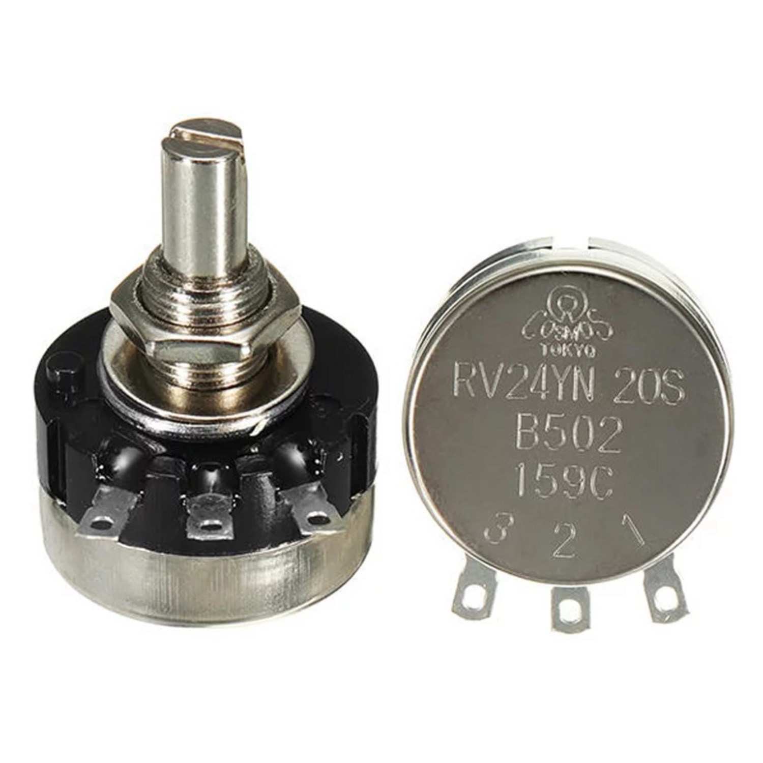 RV24YN20S (B104) -100K Ohm COSMOS Tokyo 정품 가변 저항 가변저항기 potentiometer Nut Washer 포함 0.1%의 비밀