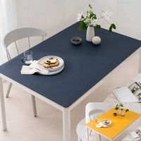 (16colors 11size) 깐깐공주 100% 방수 가죽 식탁보 테이블보 식탁매트 테이블매트, 120x80cm, 양면 (Navy+Mustard), 1개