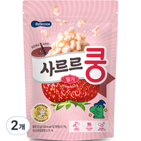 베베쿡 유아용 사르르쿵 과자, 딸기맛, 23g, 2개