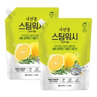 자연퐁 스팀워시 4X 주방세제 레몬향, 1L, 2개