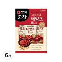 청정원순창 100% 현미 태양초 찰고추장, 60g, 6개