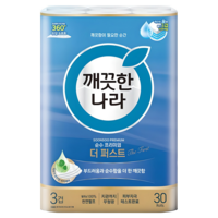깨끗한나라 순수 프리미엄 더 퍼스트 천연펄프 3겹 고급롤화장지 이미지