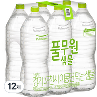 풀무원샘물 무라벨 생수, 2L, 12개