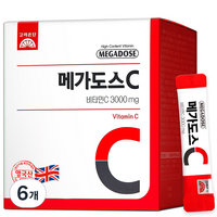 메가도스 C 비타민C 3000mg, 180g, 6개